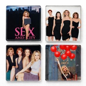 Sex and the City Themed glass  Coasters set of 4